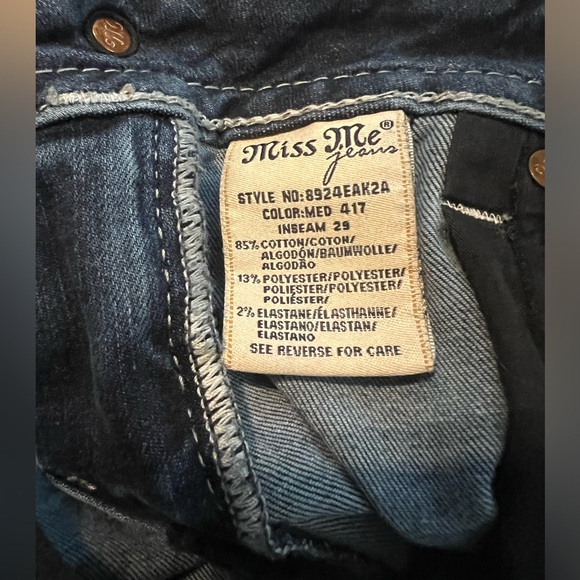 Miss Me Jeans Mid Rise Easy Ankle Skinny Jeans Size 27 - Picture 8 of 9